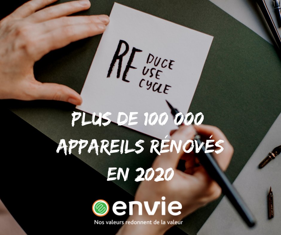 🛠 En 2020, plus de 100 000 appareils électroménagers ont été rénovés, nettoyés, testés puis remis en vente dans nos magasins #Envie et sur nos sites Internet. Tout cela est rendu possible grâce à nos salariés en parcours d’insertion 🙏✨

#EntreprisesApprenantes #Inclusion #ESS