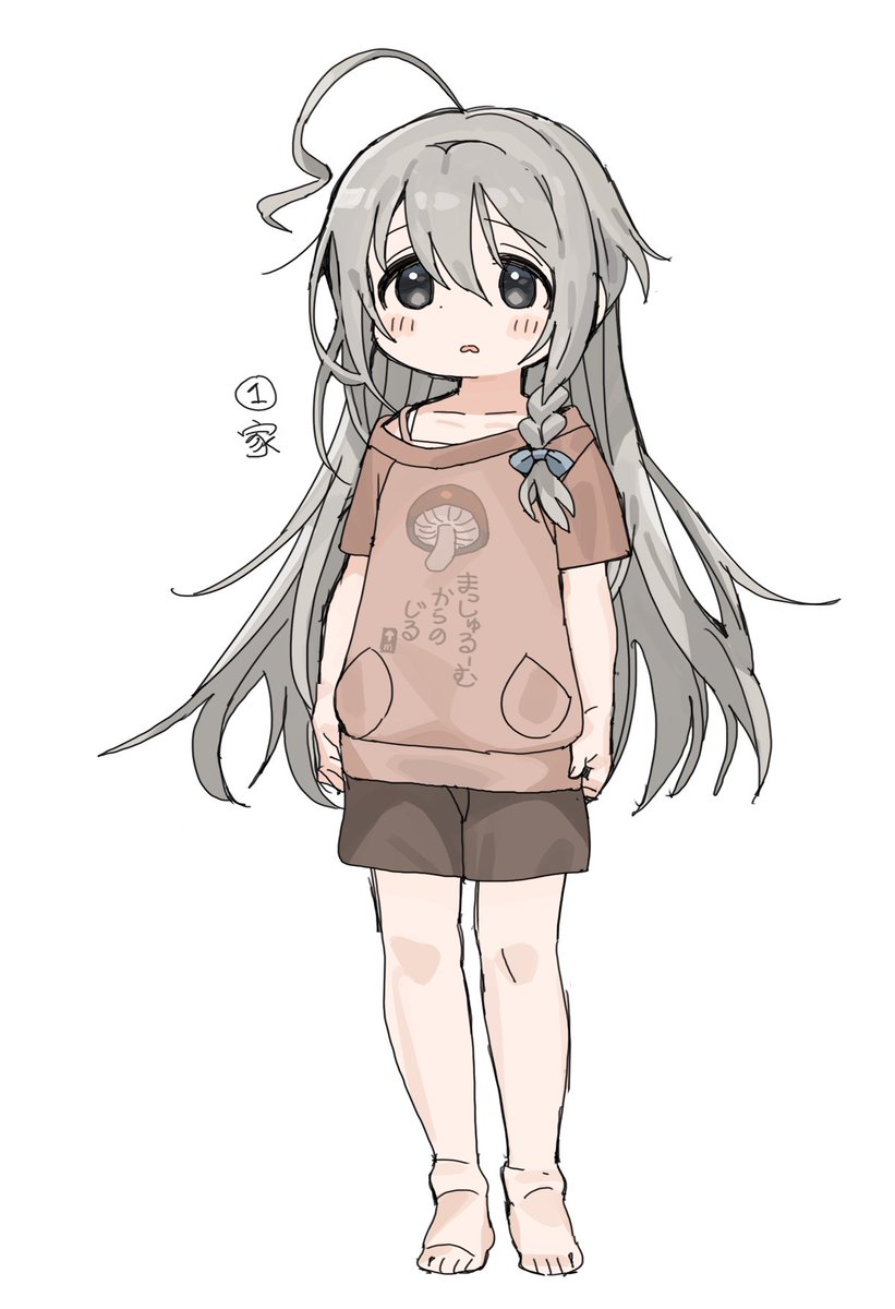 1girl solo overalls grey hair animal ears boots long hair  illustration images