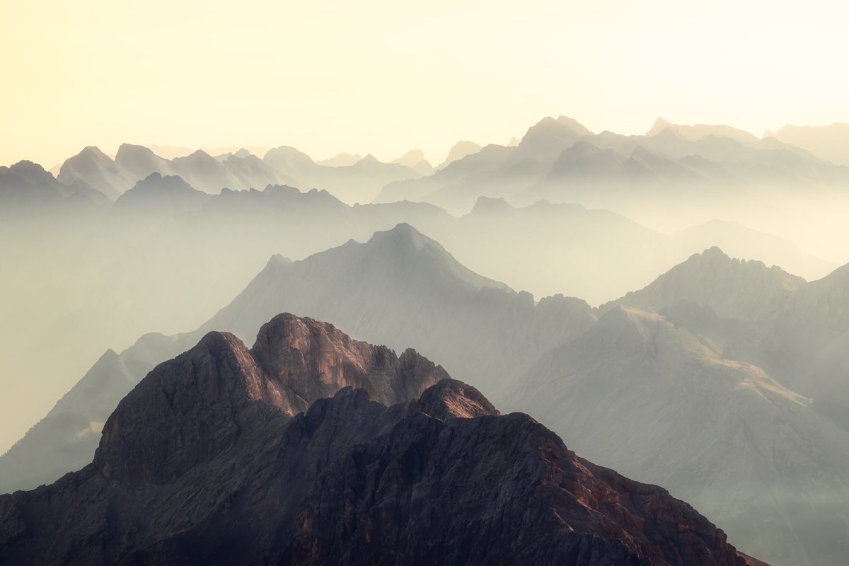 Layer mountains in the Bavarian alps. This photo was part of the top 50 photos from the 2021 World Landscape Photography. I enjoyed so much capturing