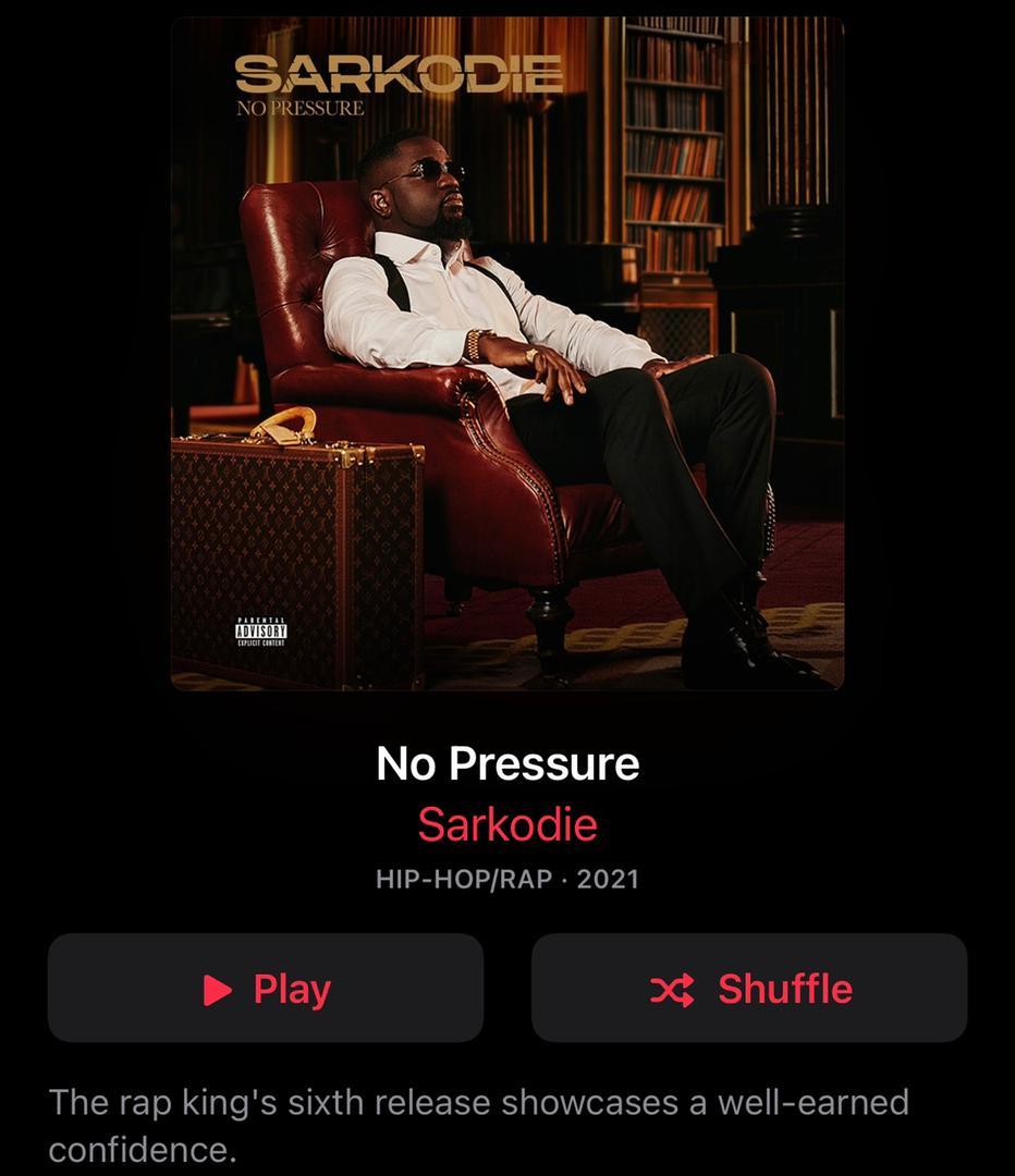 stonebwoy's tweet image. Greetings World! #NoPressure The album by @sarkodie is OUT NOW! 🇬🇭 🌎🚀

music.apple.com/us/album/no-pr…