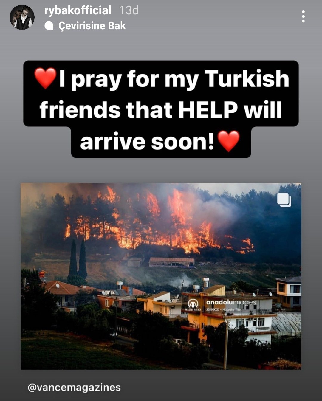 eurovision turkiye on twitter 2009 eurovision birincisi alexander rybak yanginlar ile ilgili bir paylasim yapti prayforturkey https t co kgogmv9wxn twitter