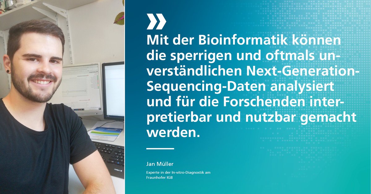 FraunhoferIGB's tweet image. Die Bioinformatik ist für die Automatisierung im Rahmen von Next-Generation Sequencing von essentieller Bedeutung. Denn die sequenzierten Milliarden von DNA-Fragmenten manuell zu analysieren ist unmöglich. Unser Experte Jan Müller meint:

@FunGenS 

#weknowhow #bioinformatik