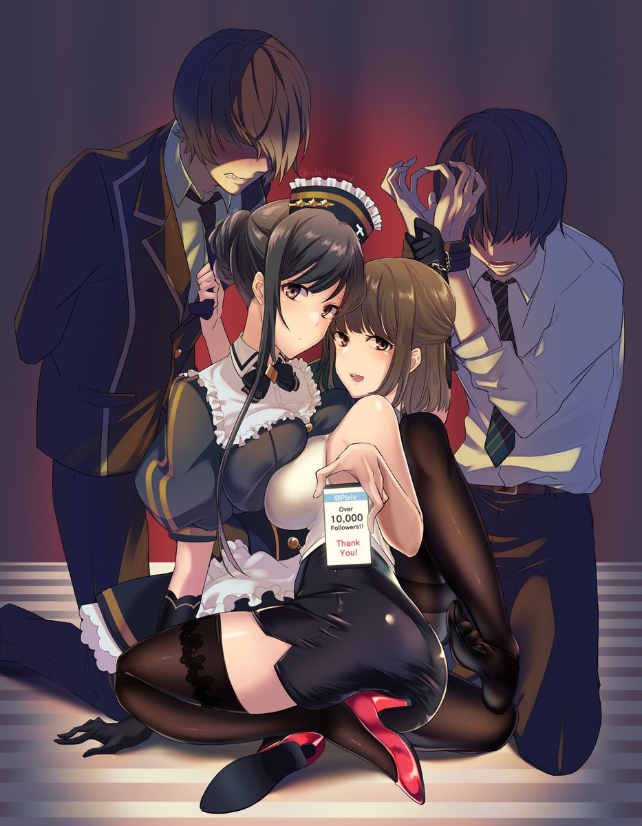 pixiv1万フォローありがとう記念絵
■変化なしpixiv:https://t.co/y22hqQ5Hoc

たくさんの方に閲覧いただけて嬉しいです!
M向けといちゃラブ中心で今後と色々描いていきたいと思います!

※トリミング、トリミング無し、女の子だけ、男の子だけの差分です 