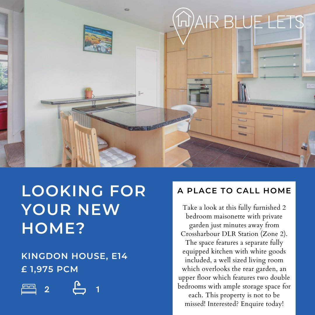 Check out this delightful 2 bed maisonette located minutes away from Crossharbour DLR Station (Zone 2). Enquire today! Currently available for long let.
:
To check out our new listing, please follow the link. ow.ly/QPke50FGWV4
:
#airbluelets #crossharbour #canarywharf