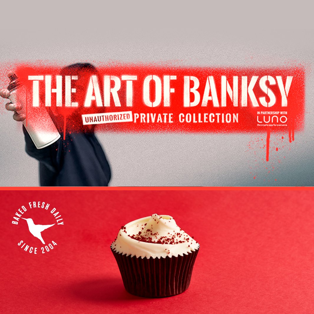 hummingbbakery's tweet image. It’s your chance to win cakes &amp;amp; explore the world’s largest collection of privately-owned Banksy art. 🔴WIN A PAIR OF TICKETS TO THE ART OF BANKSY AND 20 OR 30 HUMMINGBIRD E-GIFT CARD🧁 FOLLOW US &amp;amp; @artbanksylondon &amp;amp; RETWEET this post. 18+,UK only,ends 6/8/21. Full Ts&amp;amp;Cs apply
