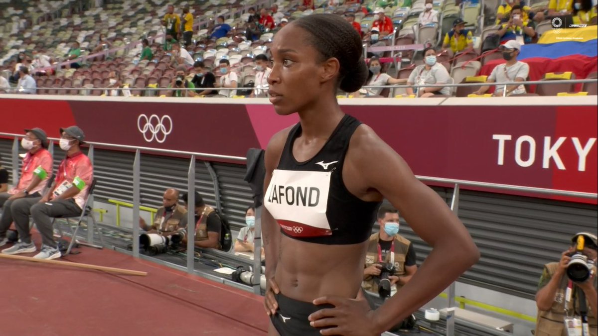Thea Lafond 🇩🇲 with a HUGE personal best and national record 14.60m... in qualifying! She is into the final. She also improves on the 14.38 she did in 2019, and is just outside the world top 10 for 2021. #Tokyo2020 #Olympics #Athletics