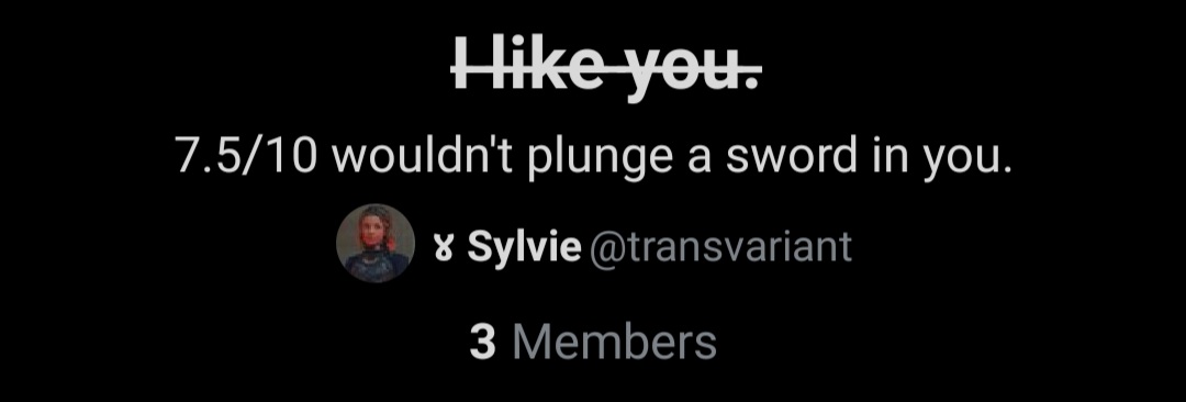 7.5/10 wouldn't plunge a sword in me.

I'm so honoured.