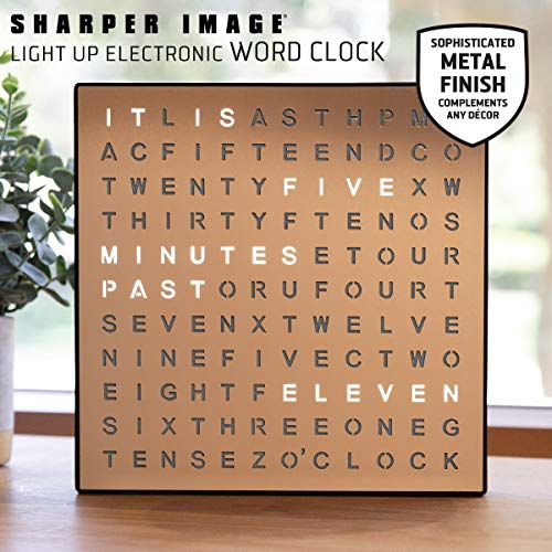 WorkCloset's tweet image. Now this is something different. When I came across this I had to share. This SHARPER IMAGE Light Up Electronic Word Clock, Copper Finish With LED Light Display
  can be found at woodsworkcloset.com
#clock #wordclock #electricclock #onlineshopping #onlinestore