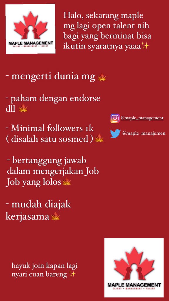 maple management (@maple_manajemen) / Posts / X