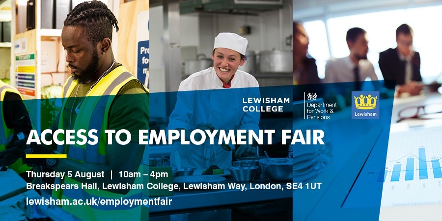 LewishamCollege's tweet photo. Are you 18-24 years old and interested in new career opportunities? If so, make sure not to miss our Access to Employment Fair on Thursday 5 August in partnership with the @DWP and @LewishamCouncil π€π’ π©βπΌπ¨βπΌ
Sign up today π https://t.co/fWbUKjlIIa
#sectorbased #employability https://t.co/qAYWyBZ5sK