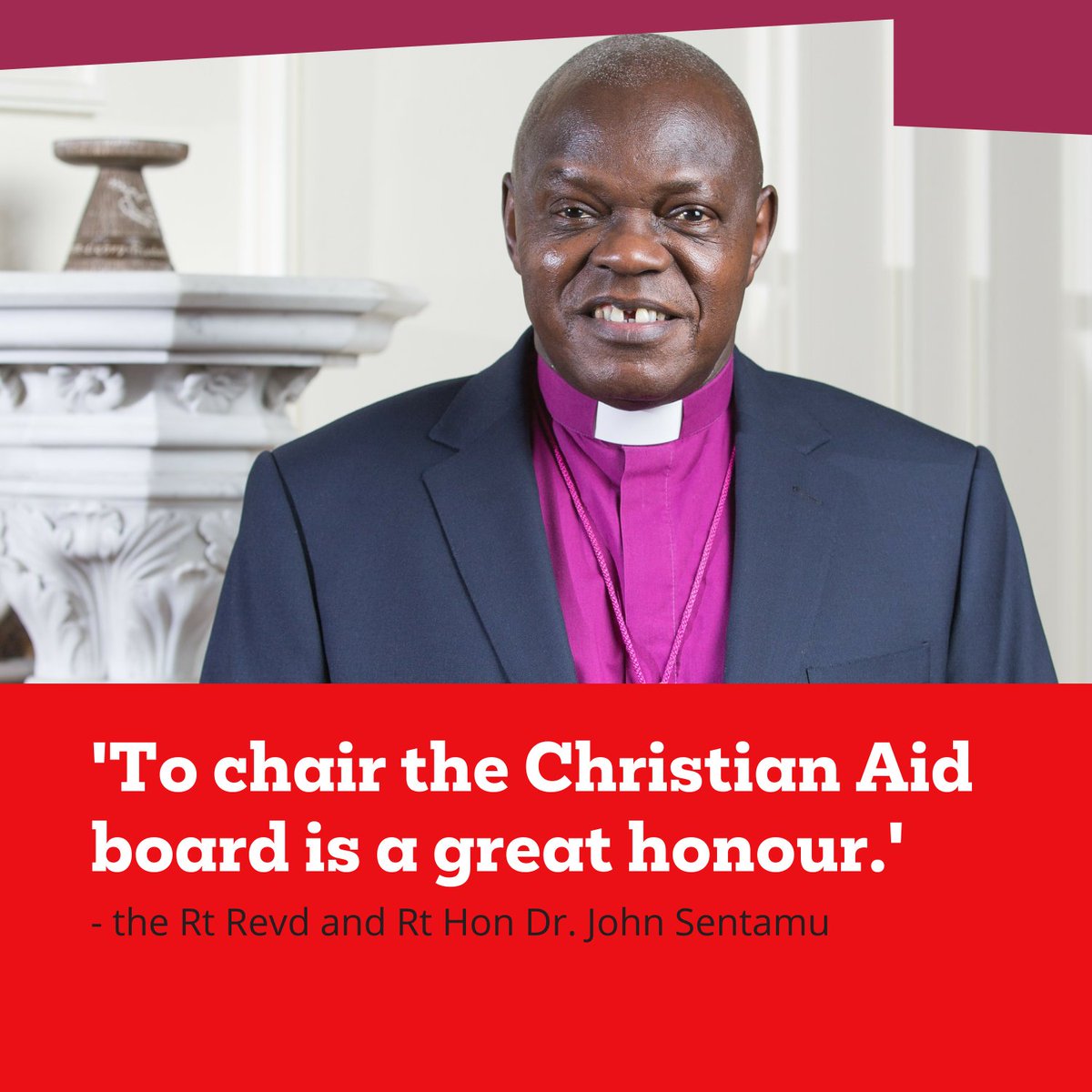 🗣️*ANNOUNCEMENT* 1/2 We're delighted that Dr @JohnSentamu (former Archbishop of York) will be our next Chair of the Board of Trustees. Long outspoken about poverty and justice, Dr Sentamu is also the 1st person of African descent to take this position in our 75-year history