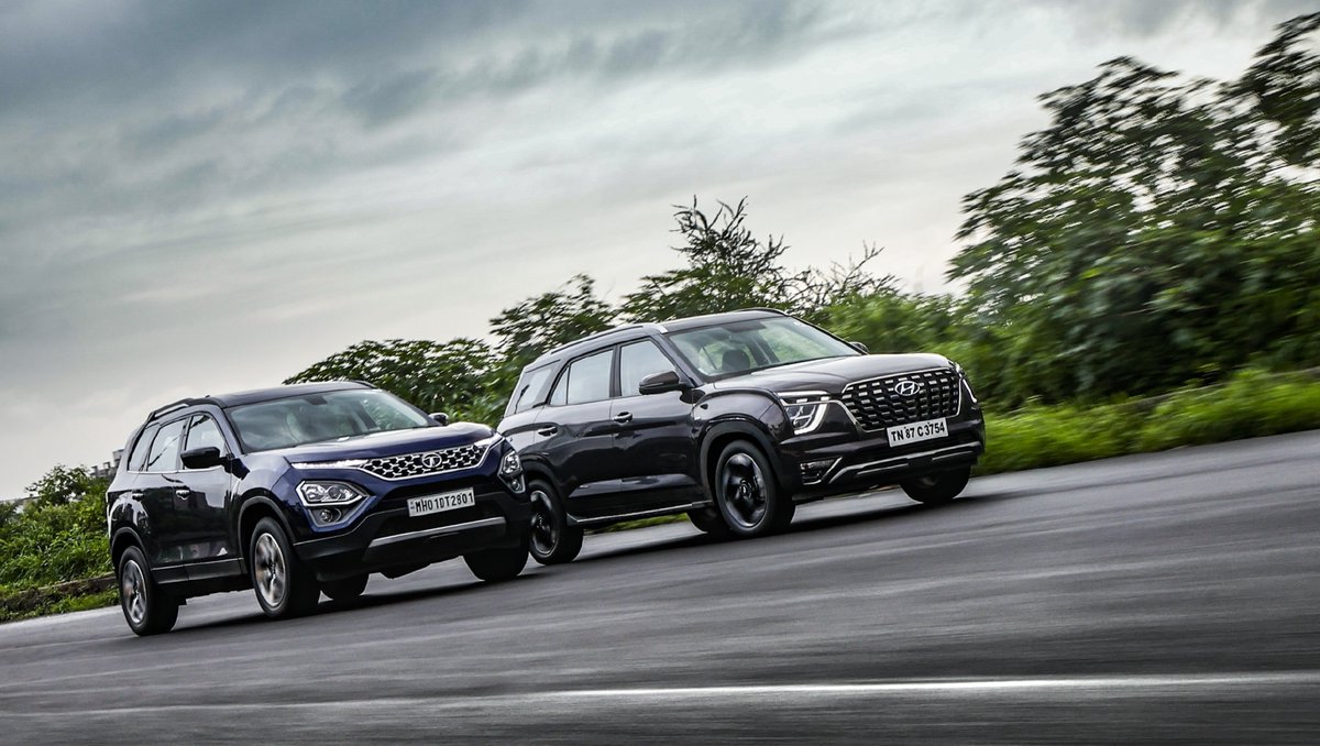 CarWale's tweet photo. The three-row SUV segment in India has recently witnessed new entrants in the form of the #TataSafari & #HyundaiAlcazar. While both the SUVs tick all the right boxes, which of these two family-friendly offerings do the job better? We find out: https://t.co/Ut7ogijNfO
#CWReview https://t.co/9eQhSfjCSg