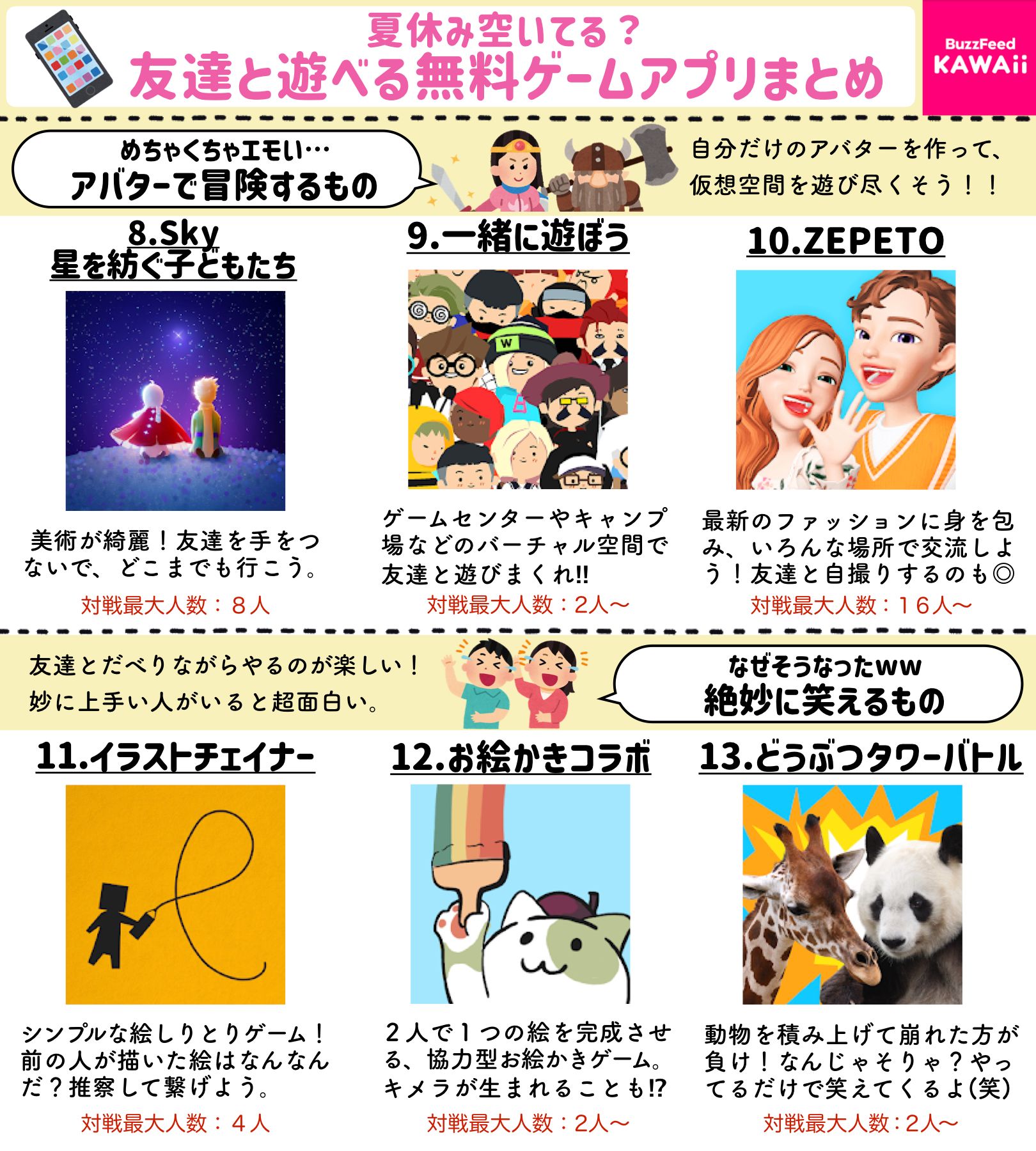 Buzzfeed Kawaii 夏休み空いてる Zoomやlineで通話しながら遊びたい 友達と遊べる無料ゲームアプリ をまとめました 全てios Android対応 Buzzfeed Kawaii 夏休み空いてる Zoomやlineで通話しながら遊びたい 友達と遊べる無料ゲームアプリ をまとめました 全てios Android対応