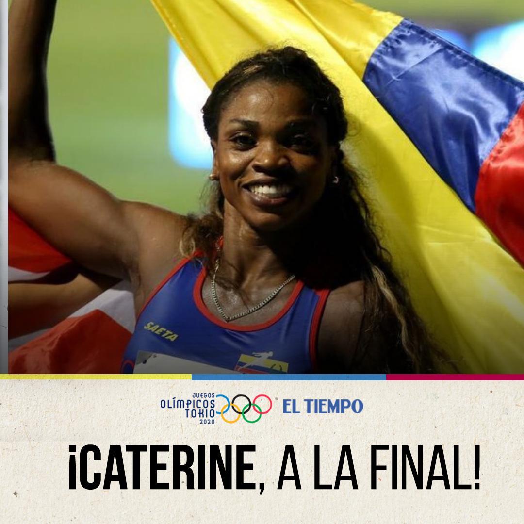 ELTIEMPO's tweet photo. 🇨🇴 ¡Grande, Caterine! 🇨🇴

La atleta colombiana Caterine Ibargüen (@tripleCIbarguen) logró una de las 12 casillas de la final del salto triple en los #JuegosOlímpicos de Tokio → https://t.co/TOcnDt3U3d https://t.co/dborTlfl8F