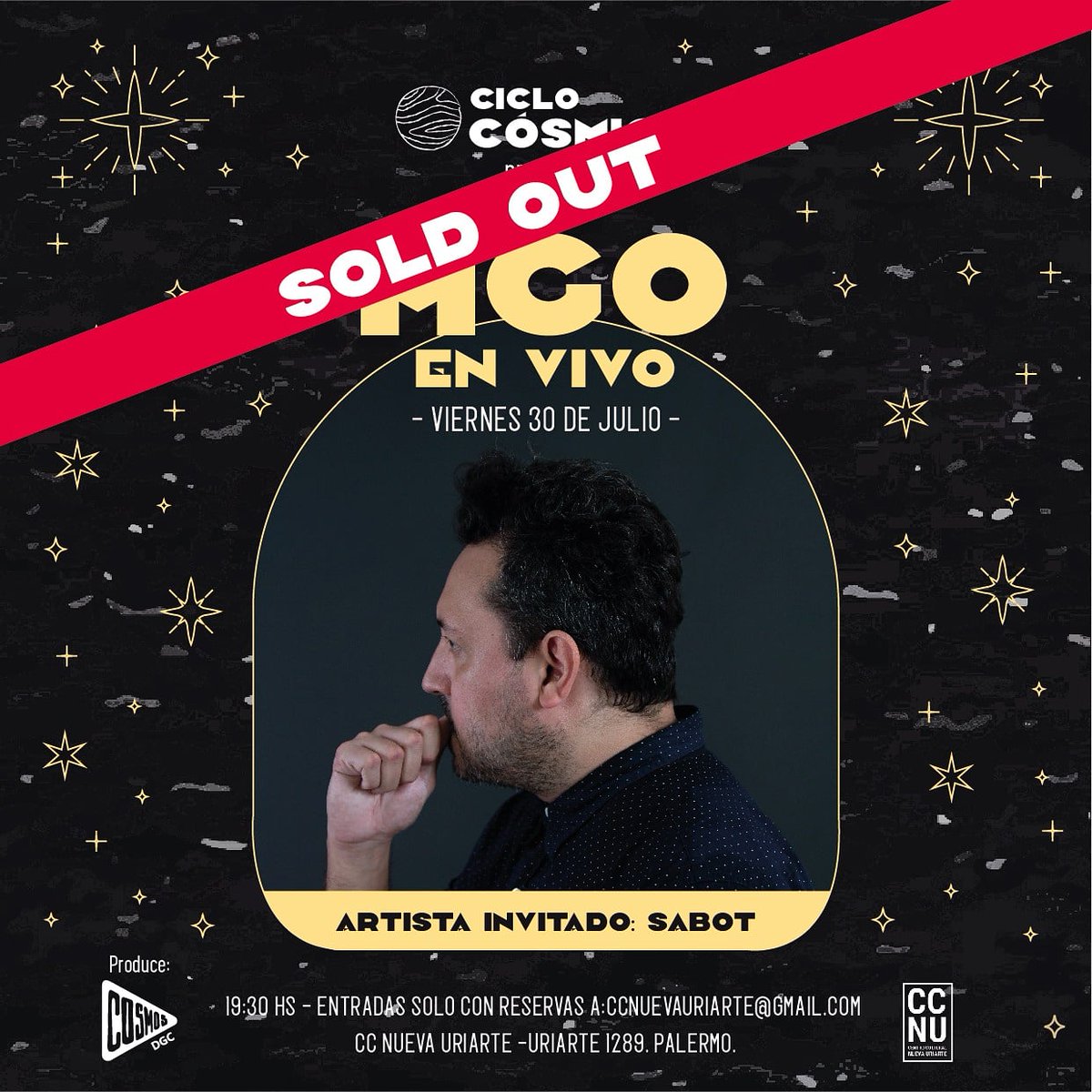 🎸🍷Muy felices de arrancar nuestra gira de conciertos con tickets agotados.Hoy estrenamos el #ciclocosmico a sala llena en Caba, luego viene #Mendoza, #Rosario #Cordoba, nos vemos esta noche en Centro Cultural Nueva Uriarte💥💥💕💕🎶🎶🎶🎶🎶