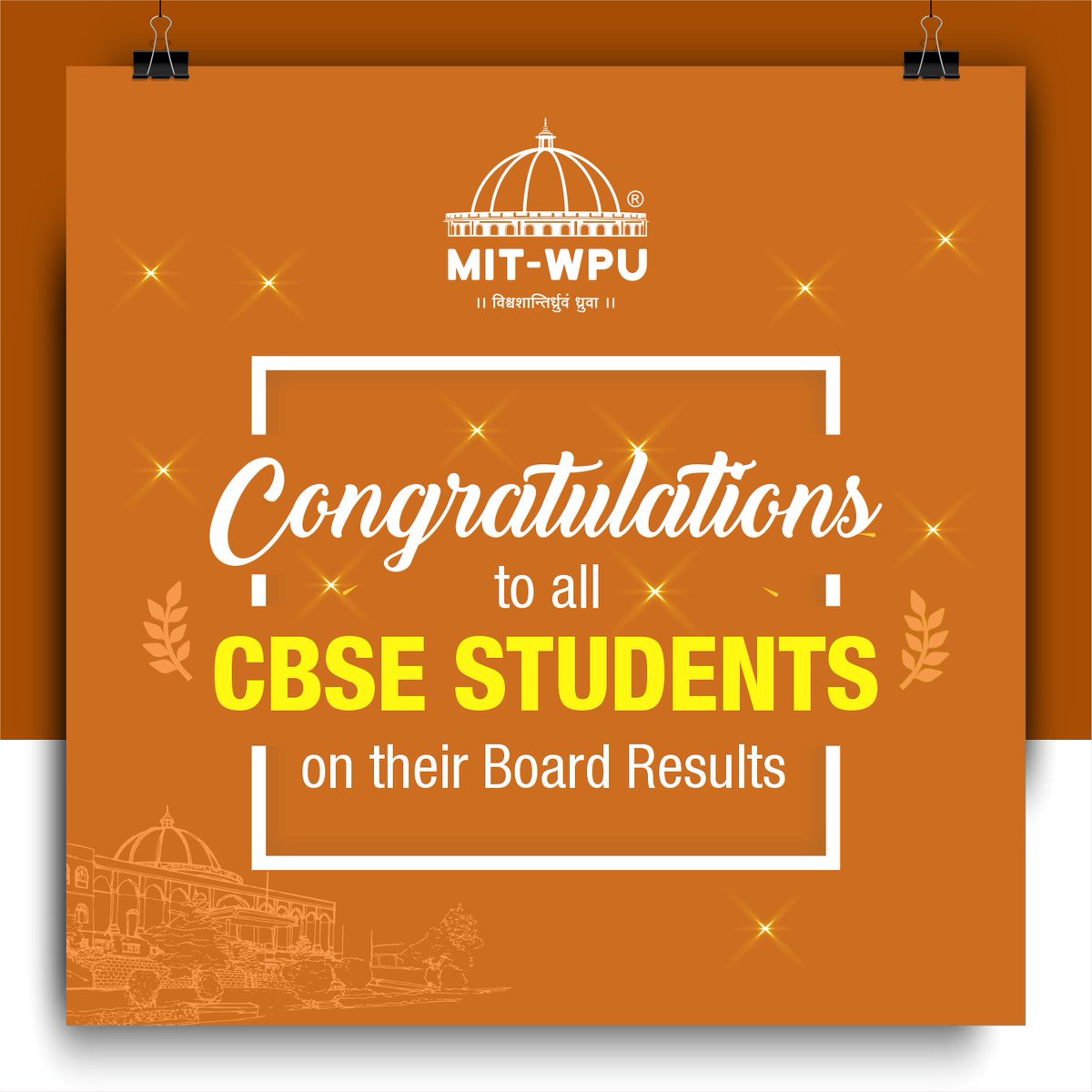 MIT World Peace University congratulates all CBSE students on their 12th board results. Choose the right career path of your dreams with the various undergraduate programs offered by MITWPU. For details visit: hubs.la/H0TpcLW0

#MITWPU #LearnToLead #LearnWhatMatters