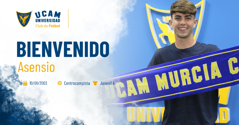 UCAMMurciaCF's tweet photo. 🖊️ 𝗝𝗨𝗩𝗘𝗡𝗜𝗟 𝗔 | @JuanAsensio_10 firma con nuestro Juvenil A.

⭐️ Llega procedente del @HuercalOveraCF del grupo XIII de Tercera División.

#CanteraUCAM 💙