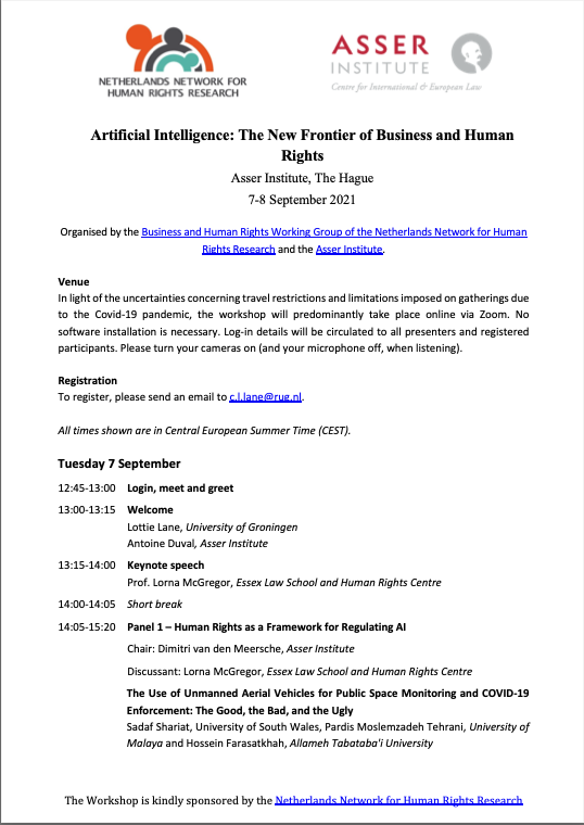 lottielane_'s tweet photo. 📢Mega excited to share the final programme for the @NLNBHR and @TMCAsser workshop on #AI: The New Frontier of Business and Human Rights. Registration is officially open! Big thanks to @NNHRResearch for sponsoring the event🙏 https://t.co/OaTnxT2xjC
#AIEthics #bizhumanrights https://t.co/2bw8CmgQU6