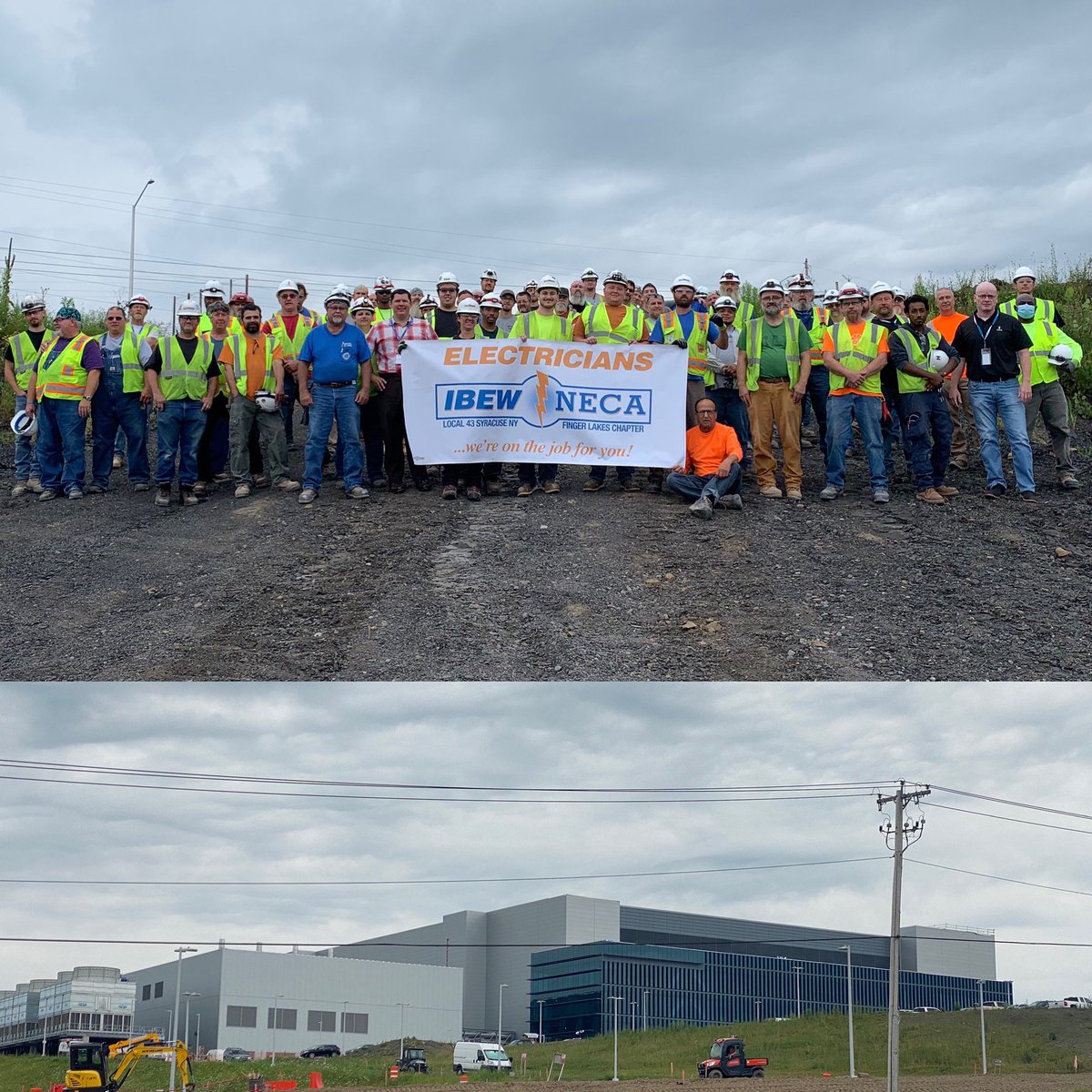 The Brothers and Sisters of the IBEW  building the new $1 billion, 200 mm silicon carbide wafer fabrication facility at the Marcy NY Nanocenter, which is the largest facility of its kind in the world. 
Thank you Brothers &amp; Sisters for your world class work and craftsmanship!