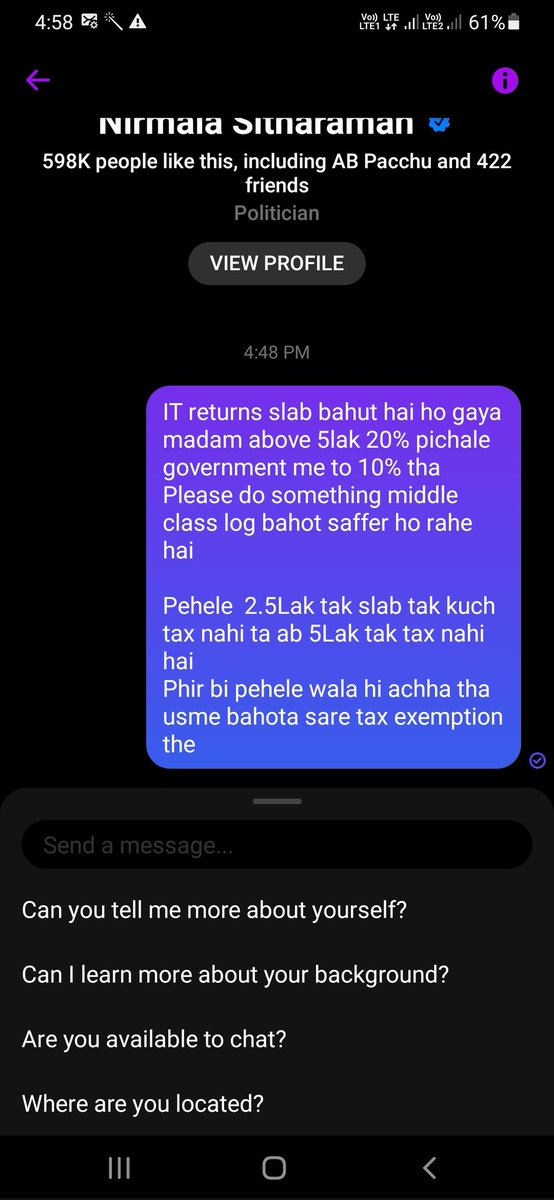 SingadVittal's tweet photo. @narendramodi IT returns slab bahut hai ho gya sir above 5lak 20% pichale government me to 10% tha 
Please do some middle class log bahot saffer ho rhe hai 
Pehele  2.5Lak tak slab tak kuch tax nahi ta ab 5Lak tak tax nahi hai 
Phir pehele wala hi achha tha usme bahota sare tax exemption the https://t.co/w733EE8ngk