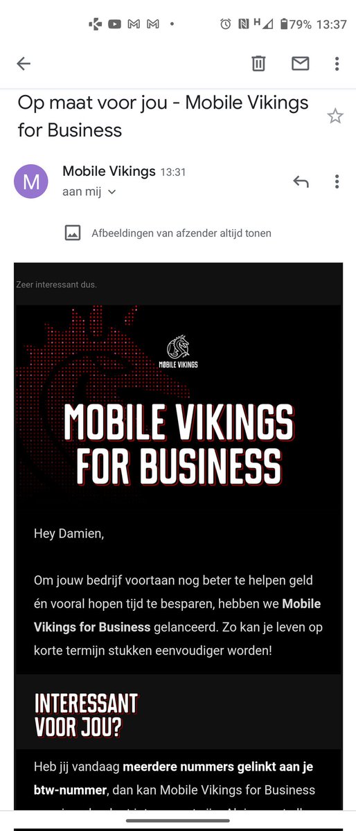 Damientindemans's tweet photo. @mobilevikingsBE is dit voor te lachen? Ik heb een maand geleden al aangegeven dat is MV business wil worden, maar het lukt jullie niet om het in orde te brengen? https://t.co/hrDBnwUfNo