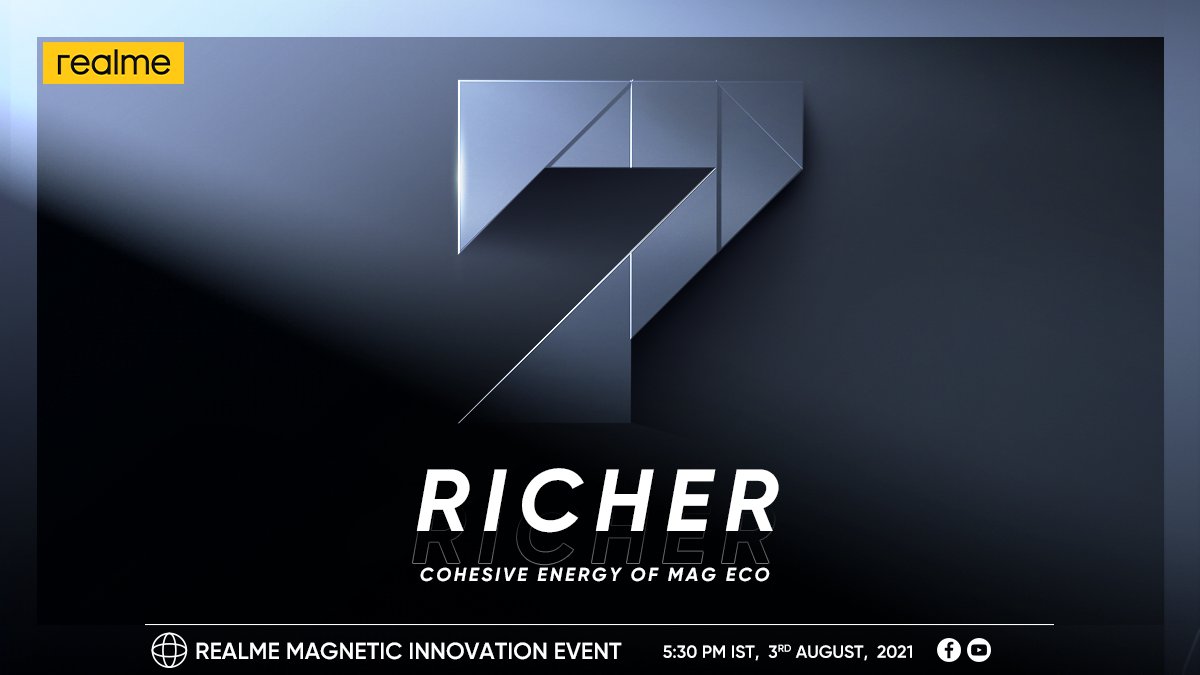 MadhavSheth1's tweet photo. To become the No. 1 brand, one also needs to cater to consumers' desires for the latest technology. I am glad that our #realme family is getting bigger and better!  

Can you name the 7 #MagDart products that will be revealed on 3rd Aug?  

RT &amp; reply with #MagForFuture. https://t.co/eEMTCfHB9U