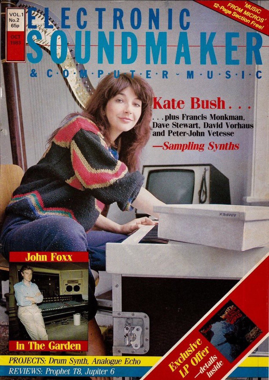 Kate Bush and her Fairlight CMI (1983). By the way, happy 63rd Birthday to Kate today 