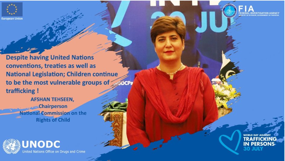 Children are the future of of a nation and they continue to be the most vulnerable groups of trafficking! says @AfshanTehseen Chairperson, National Commission on the Rights of Child.