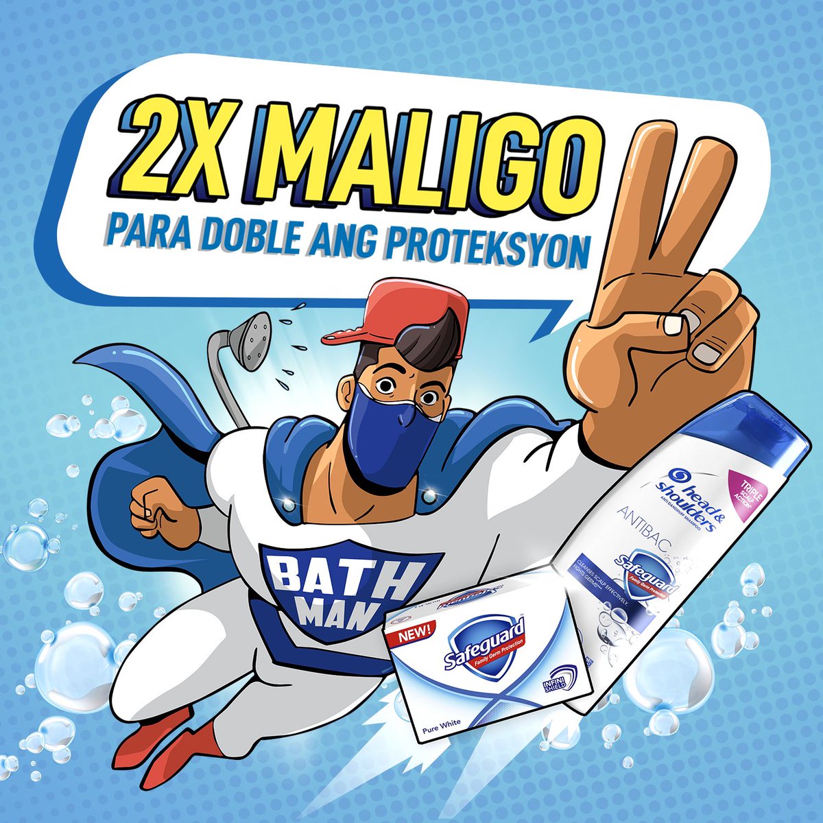 Nandito na si Bath Maaaaan! Importante pa rin mag double down on hygiene kahit nasa bahay tayo lagi. Maligo at maghugas ng kamay 2x para doble ang proteksyon sa pamilya! #SAFEWash #COVID19PH #BIDASolusyon