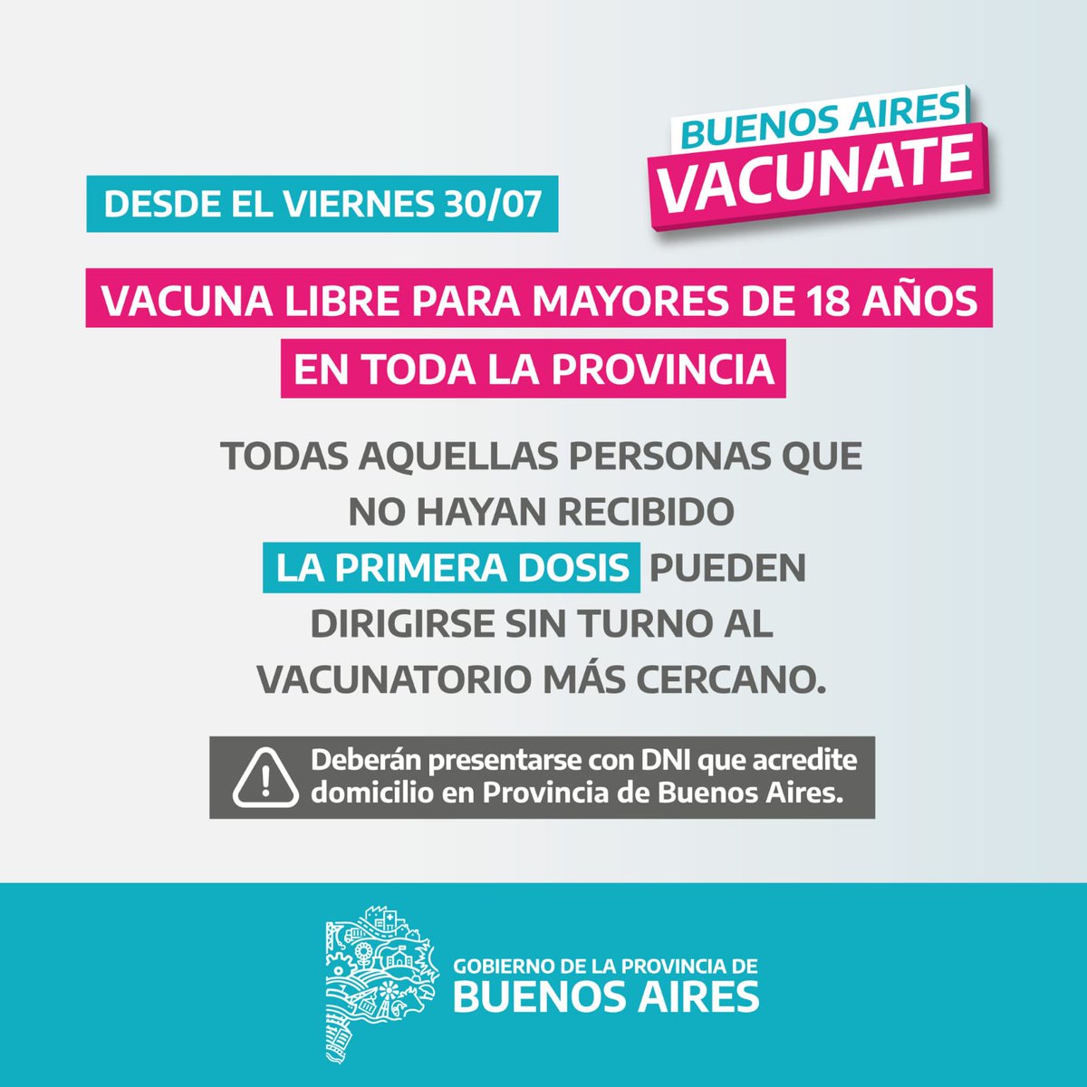 DrDanielGollan's tweet photo. Desde hoy, toda la población mayor de 18 años en la provincia de Buenos Aires tiene VACUNA LIBRE. Un logro extraordinario alcanzado en julio cuando los pronosticadores del miedo decían que los menores de 60 no se iban a vacunar en todo el año. La única verdad es la realidad. https://t.co/Uu8cVpWav7