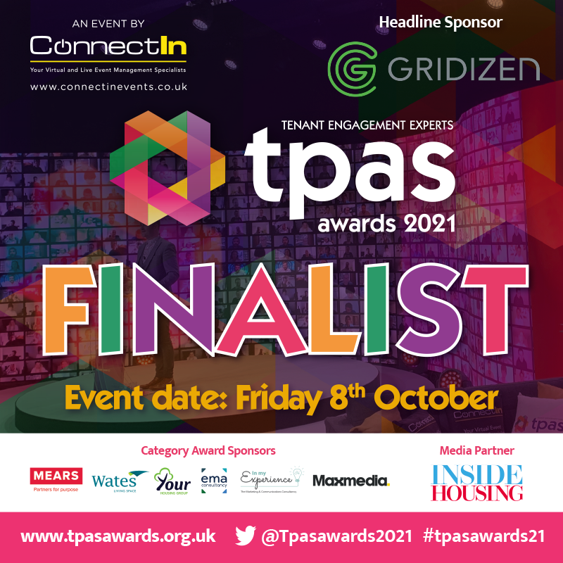 Some exciting news today - we've been shortlisted in two categories in the <a href="/Tpasawards2021/">Tpas Awards 2021</a> 🎉 

We’re shortlisted for Community Focused Service / Product of the Year Award with Good Grub Club at Home as well as for the Tenant of the Year Award!

#tpasawards21