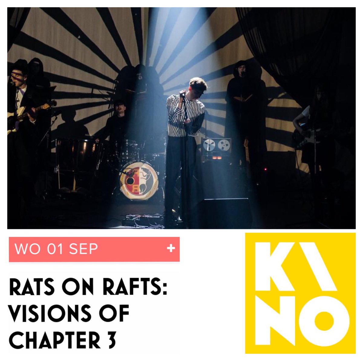 RatsOnRafts's tweet photo. Very excited to announce ‘Visions of Chapter 3’ will have its cinema premiere @kinorotterdam on the 1st of september! Including Q&A with us and A Small Productioncompany afterwards! Tickets are available here: https://t.co/VMgVCqVGjY
#visionsofchapter3 #ratsonrafts #musicfilm https://t.co/SjAHBuqgw8