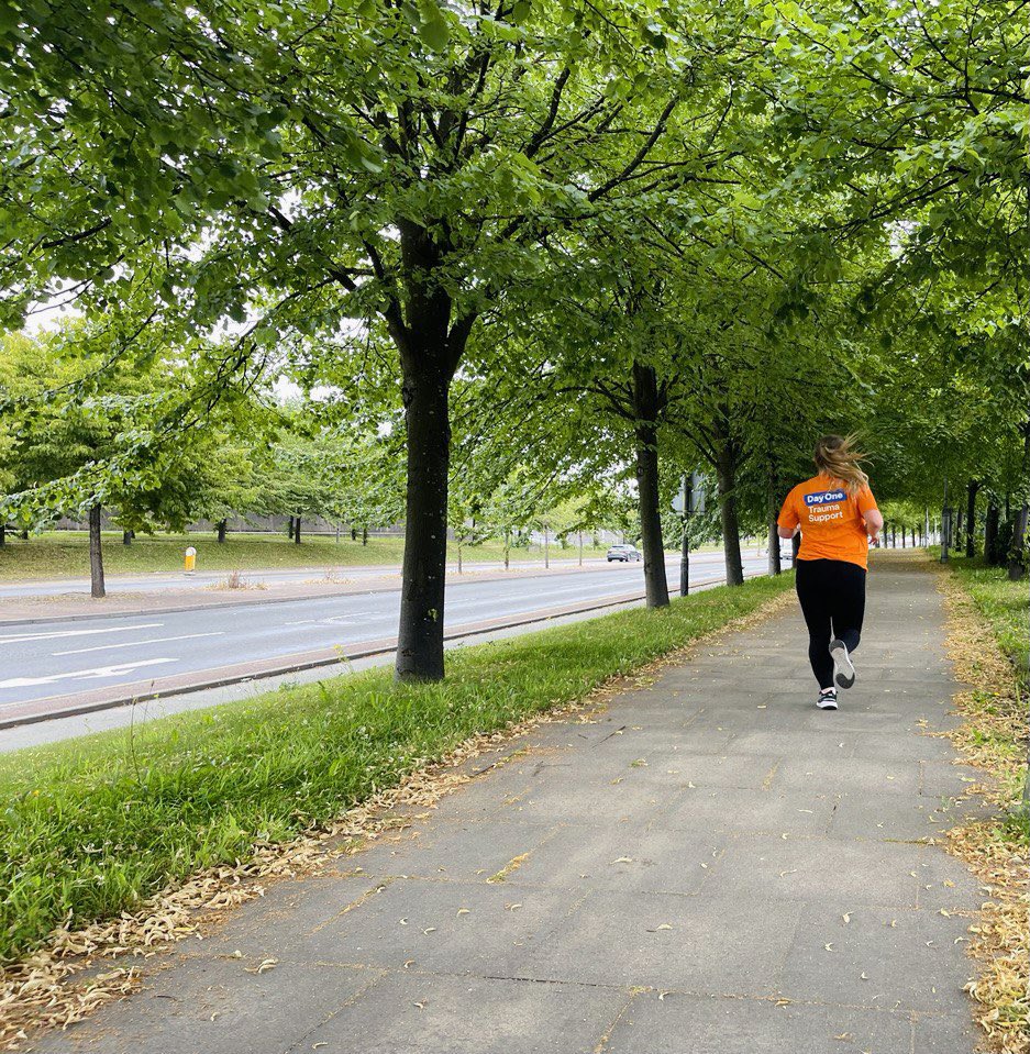 Final run today to complete the <a href="/DayOneTrauma/">Day One Trauma Support</a> 75 miles in July challenge! The link is in my bio to sponsor and find out more about the amazing work done to provide #MoreTraumaSupport. Thanks to my dad for this action shot and keeping me company on many a run 🏃‍♀️ @Community_IM