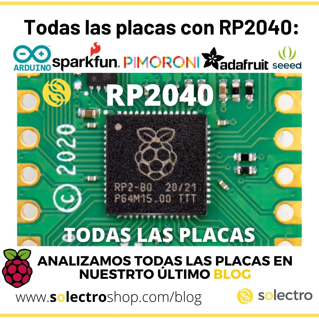 solectroshop's tweet image. Comparativa placas de desarrollo con el chip #RP2040 de Raspberry Pi: RPi Pico, Arduino Nano, #Sparkfun, Adafruit,...
☀️Comparamos las principales placas de desarrollo con este RP2040 en este 2021 en nuestro último blog
➡️solectroshop.com/es/blog/analiz…
#Solectroblog #arduino