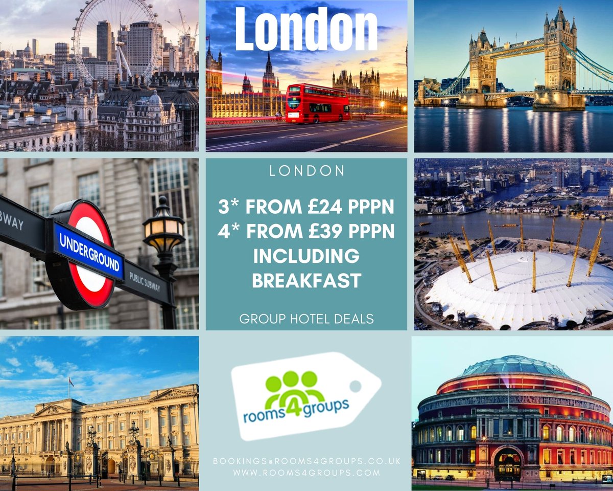 Let's do London! Group hotels from just £24pp - mailchi.mp/rooms4groups/l…
London and London Area Group Hotel Deals Available from just £24pp
#London #Londonhotels #rooms4groups #grouphotels #grouphotelspecialist #grouptravel #visitLondon #hotelsoflondon #grouptrip