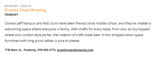 GCBCo's tweet photo. WE WON! Thanks to our awesome beer lovers we won TWO Readers' Choice Best of North Shore Awards for Best Beer Menu and Best After Hour Drinks! Last year was rough, but you all made our year with so many of our fans voting us into such prestigious company. Thank you from our team! https://t.co/nn1QPbGeN6