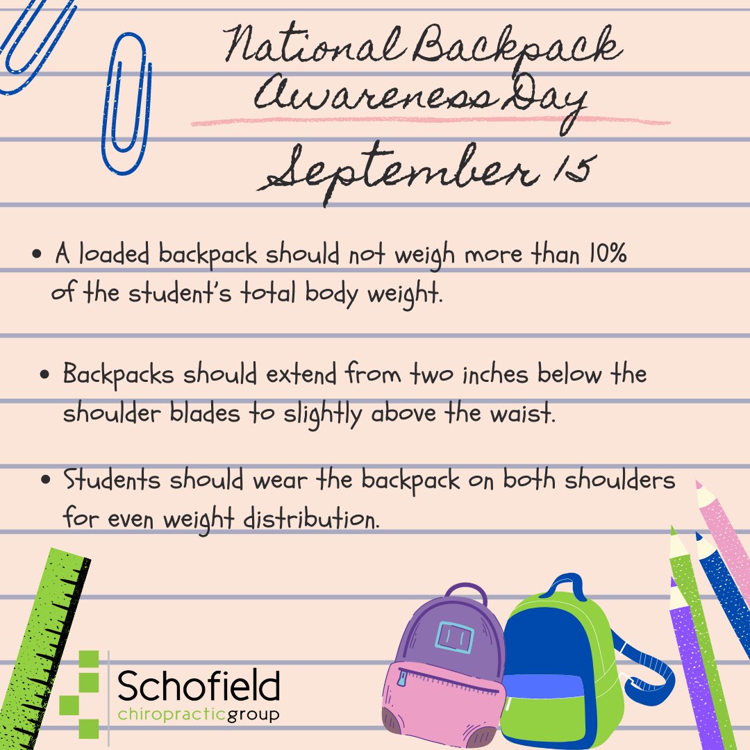 #NationalBackpackAwarenessDay #StartsWithTheSpine #BackToSchool #ChiropracticCare