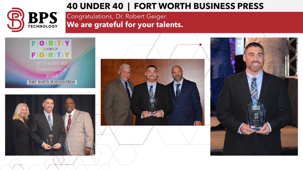 We loved cheering on our VP of Product Development, Dr. Robert Geiger at this week's 40 Under 40 celebration with <a href="/fwbusinesspress/">Fort Worth Business Press</a>! #40under40
