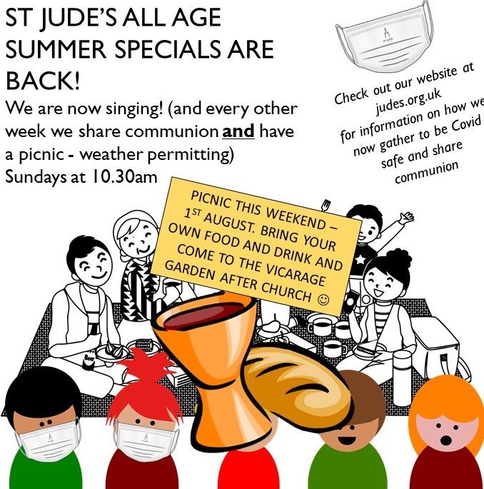 Our Summer Specials started last week &amp; an extra this year, for at least two Sundays, church will be followed with a picnic &amp; this is a picnic weekend!

Just bring your own food, drink &amp; come across to the Vicarage Garden after church. We hope you can join us.