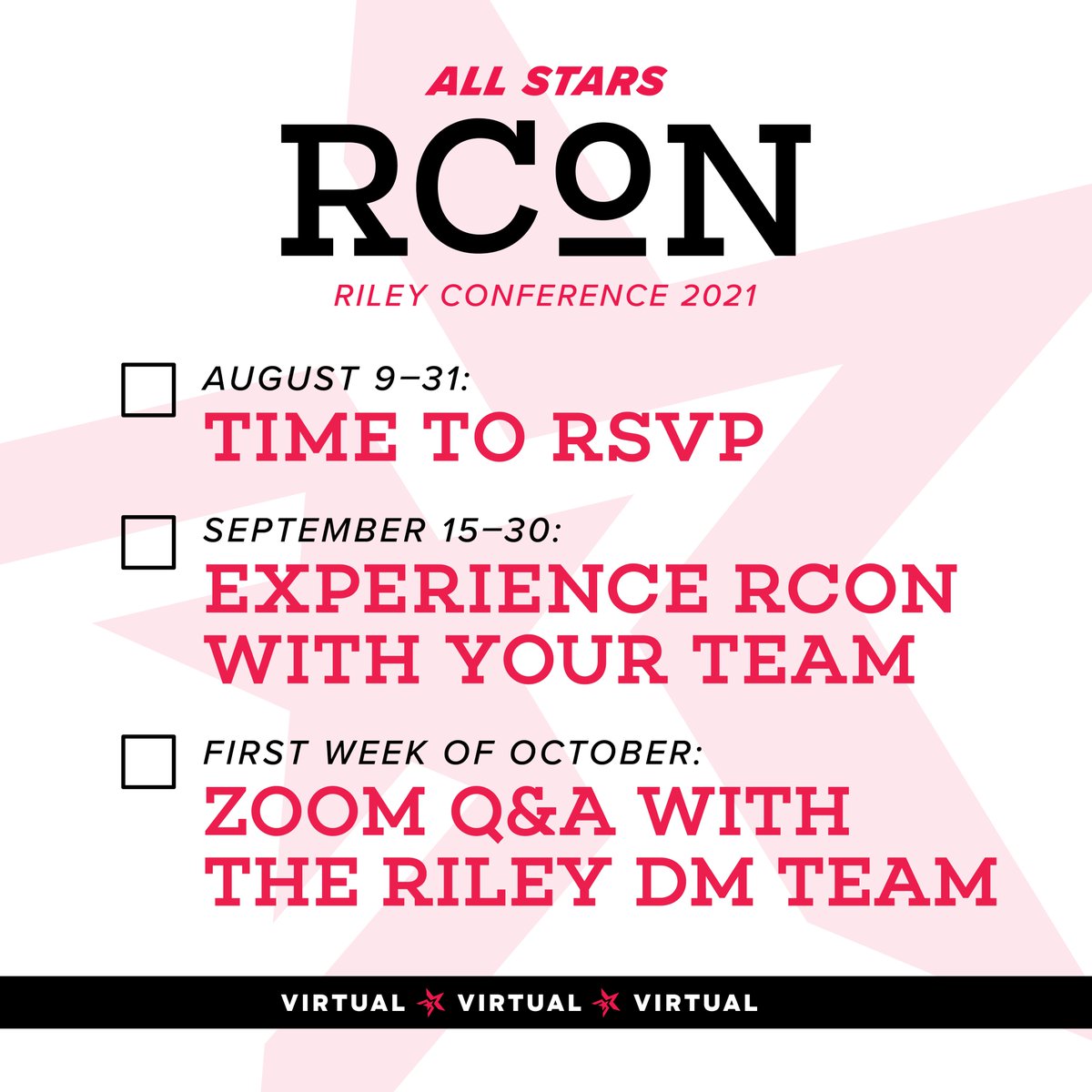 ⭐️SAVE THE DATE: RCON 2021⭐️We can't wait to share this year's virtual RCON experience with High School DM All Stars from across the state. Keep an eye out for the RSVP form and more updates to come in August!