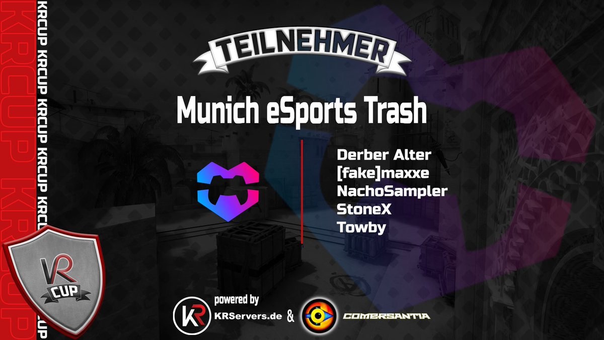 KRCup_de's tweet photo. Teilnehmer Nummer 14 im KRCup#6 ist Munich eSports Trash.

#KRCup #csgo #cscup https://t.co/JEd6Hh4V0b