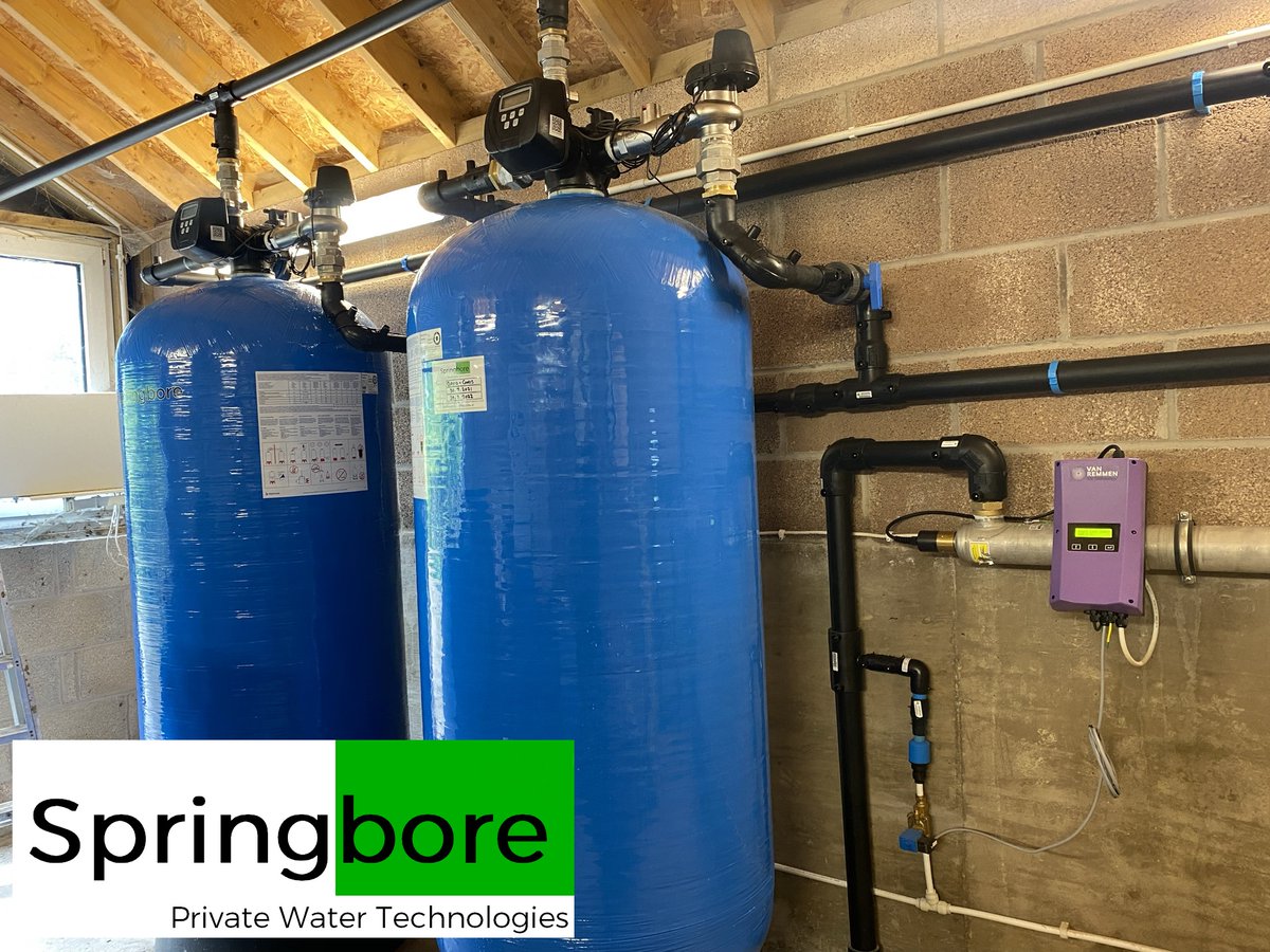 A filtration system for a large dairy farm completed today. The water is taken from a river 60 meters higher than the farm. The parallel turbidity filters reduce suspended solids down to 5 microns or less and give a combined service flow rate of up to 26,000 litres per hour.