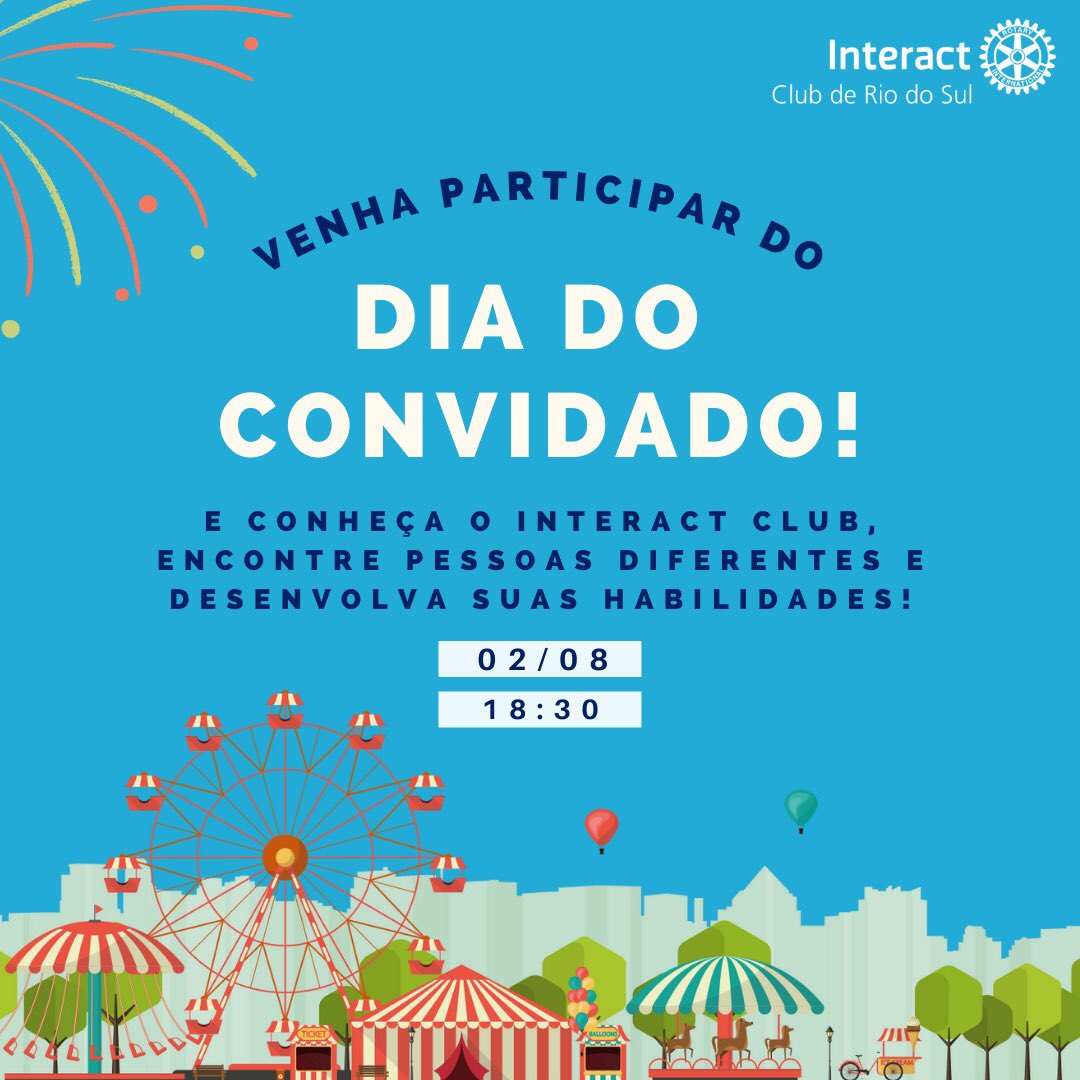 interactrds's tweet image. o nosso clube tem um convite para você!! 🥳✉️
nessa segunda-feira, dia 02/08, às 18:30, teremos o dia do convidado!
o dia do convidado é uma reunião especial, feita para quem quer conhecer o que é o Interact Club e o que fazemos!
eaí, quer participar? manda uma dm pra gente! 💙⚙️
