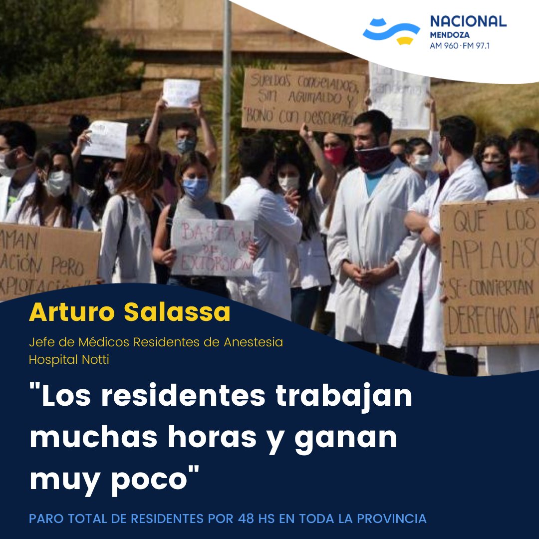 NacionalMza's tweet photo. #ParaLaSalud
🎧 En #TempranoEsMejor charlamos con el jefe de médicos residentes de anestesia del hospital Notti, Arturo Salassa.
👉 Difícil situación salarial de profesionales de la salud. https://t.co/RpiWwlE4Hn