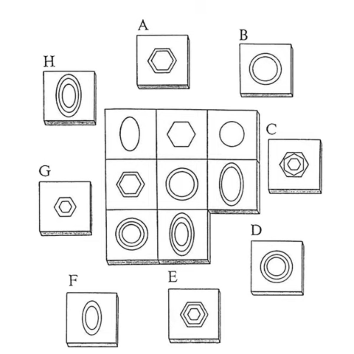 30秒以内に解いてみて下さい。

直感力＋規則探り＋組み立て能力 が必要になります。

※ヒントはありません。

問題を解けた方はリツイートorお気に入り

分からない方も時間をかけてトライしてみましょう！

#メンサ
#mensa
#mensasociety