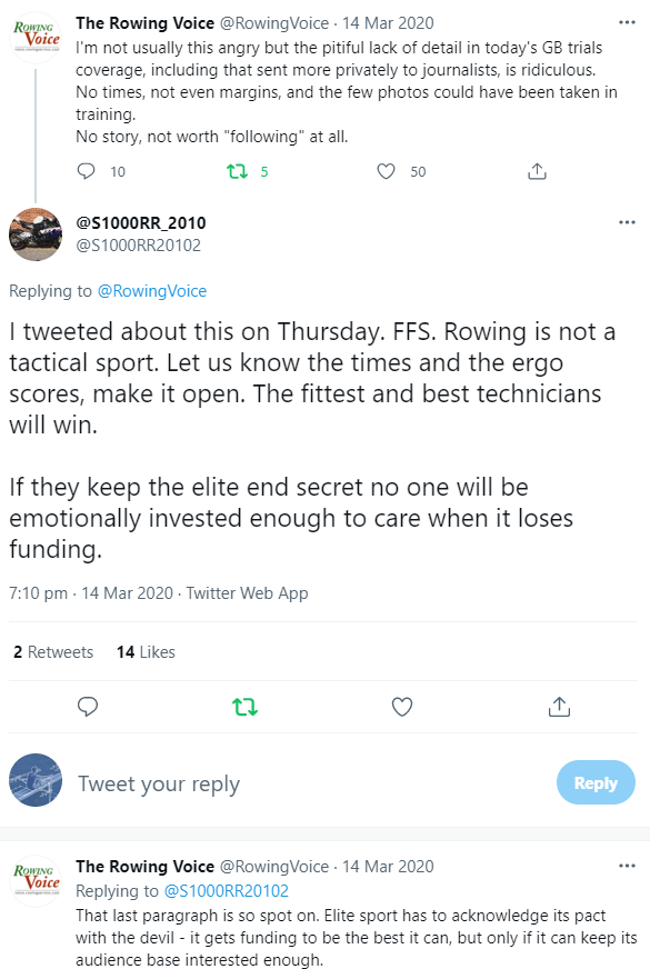 rowingstats's tweet photo. For my part, I hope @BritishRowing and the GB Squad become more open and embrace the wider rowing community again. Things that led to @RowingVoice tweeting the below shouldn't happen again. After all, 'success has many fathers, while defeat is an orphan' https://t.co/nEBRtOTHg9