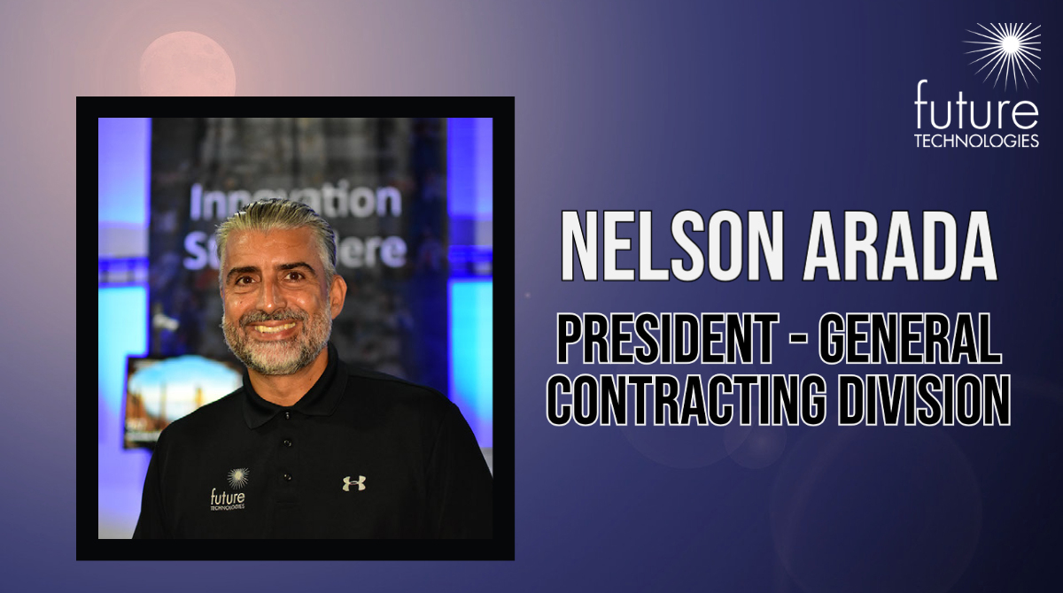 Future Technologies is proud to announce the promotion of Nelson Arada to be President of our General Contracting Division. 

Read more on the blog now: bit.ly/3rJPfVd

Congratulations Nelson!

#TeamFutureTech