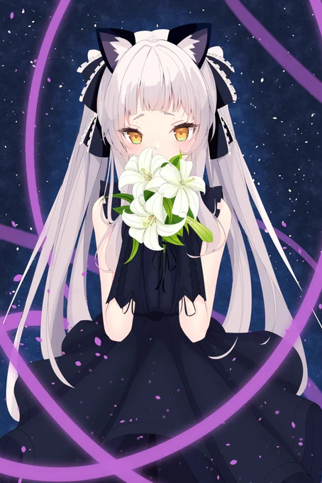 ユリの花とシオンちゃん!
#シオンの書物 
