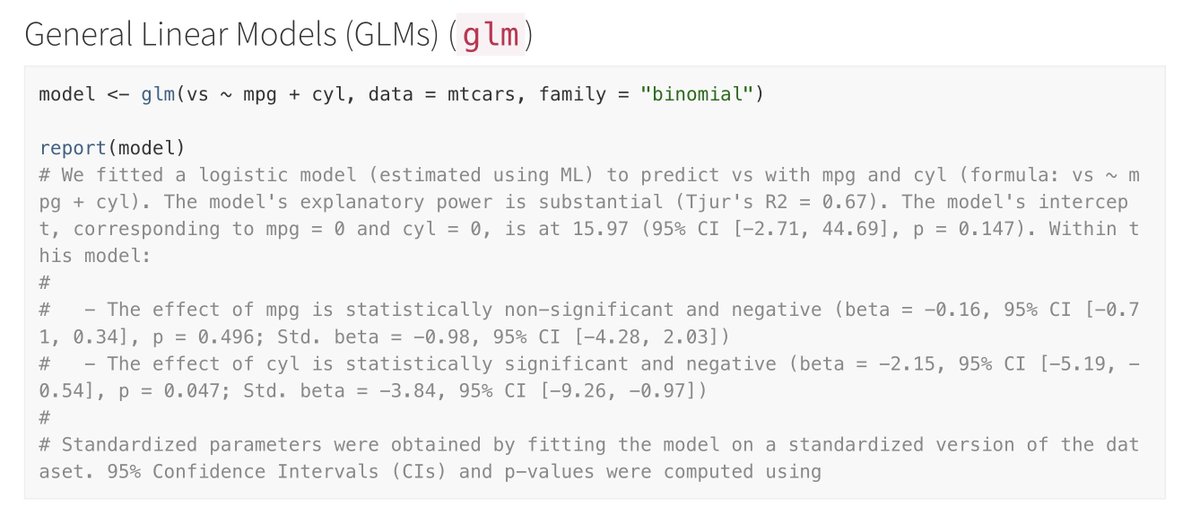easystats4u's tweet photo. If you want to automatically produce regression model reports according to best practices guidelines (e.g. APA style), while ensuring standardization and quality in results reporting, give the {report} 📦 a try! 🤖✍️

https://t.co/XZSTd4FTw1

#rstats #DataScience #phdchat https://t.co/Oscmcn9lG8