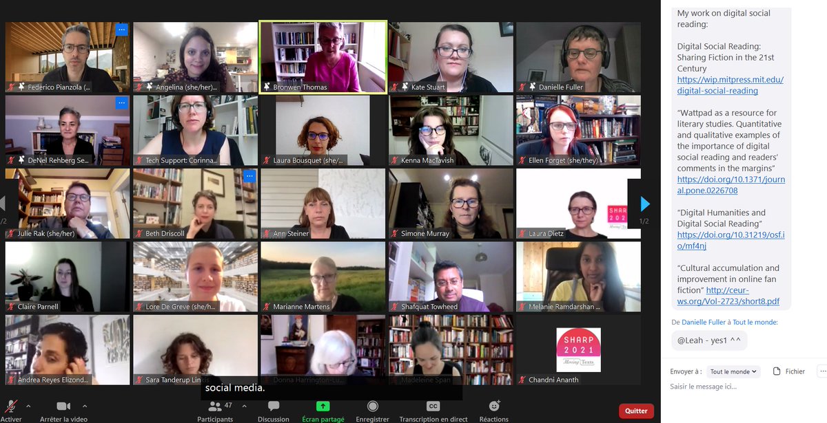 LauraBqt's tweet image. Panel n°2 (or 1😅) of &quot;@readers #currentlyreading in digital environments 1: Influencers, Celebrities, Young Adult Readers&quot; at @MovingTexts2021 starting now! @Dr_Rehberg_Sedo @DrDFuller @fpianz @KateStuart4 @AngelinaEimann1 #SHARP2021 #MovingTexts2021